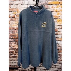 NFL Vintage Los Angeles Rams Embroidered Fleece 1/4 zip Sweatshirt Mens 2XL